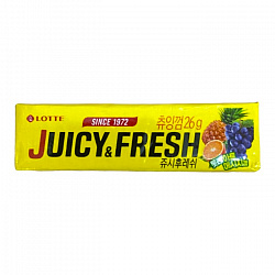 Жевательная резинка "Juicy & fresh" фруктовый микс LOTTE 26г