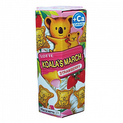 Печенье "Koala's march" с клубнично-кремовой начинкой LOTTE 37г